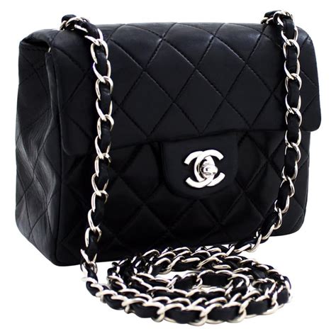 black and silver chanel bag|chanel silver chain bag.